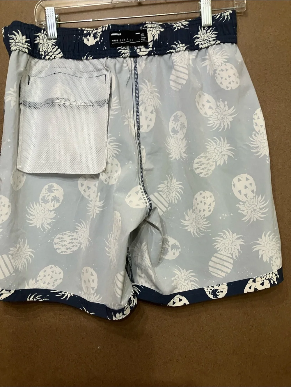 Men's Pineapple-Print Hybrid Shorts in Navy